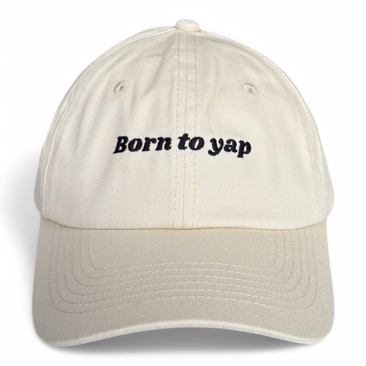 "Born to yap" Adjustable Unisex Slogan Baseball Cap (available in 7 colours)