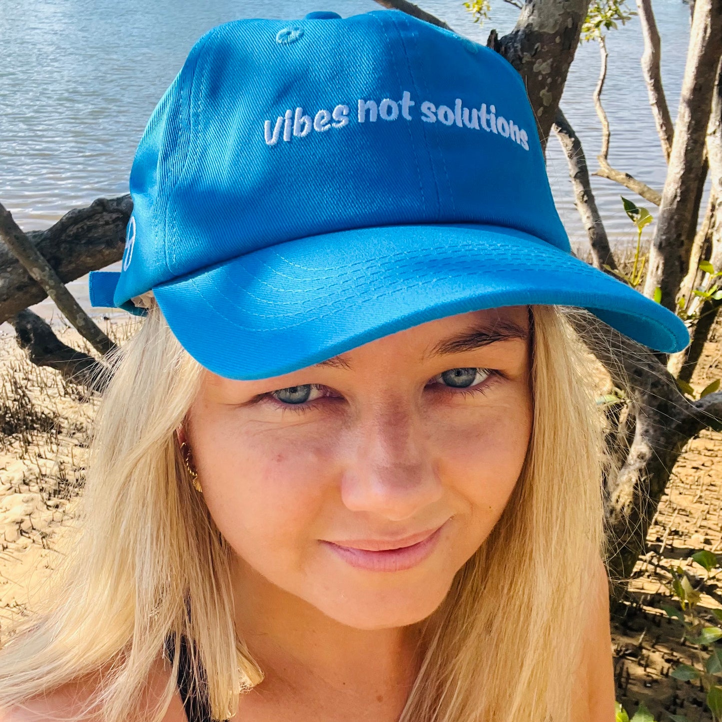 "Vibes not solutions" Adjustable Unisex Baseball Cap (available in 5 colours)