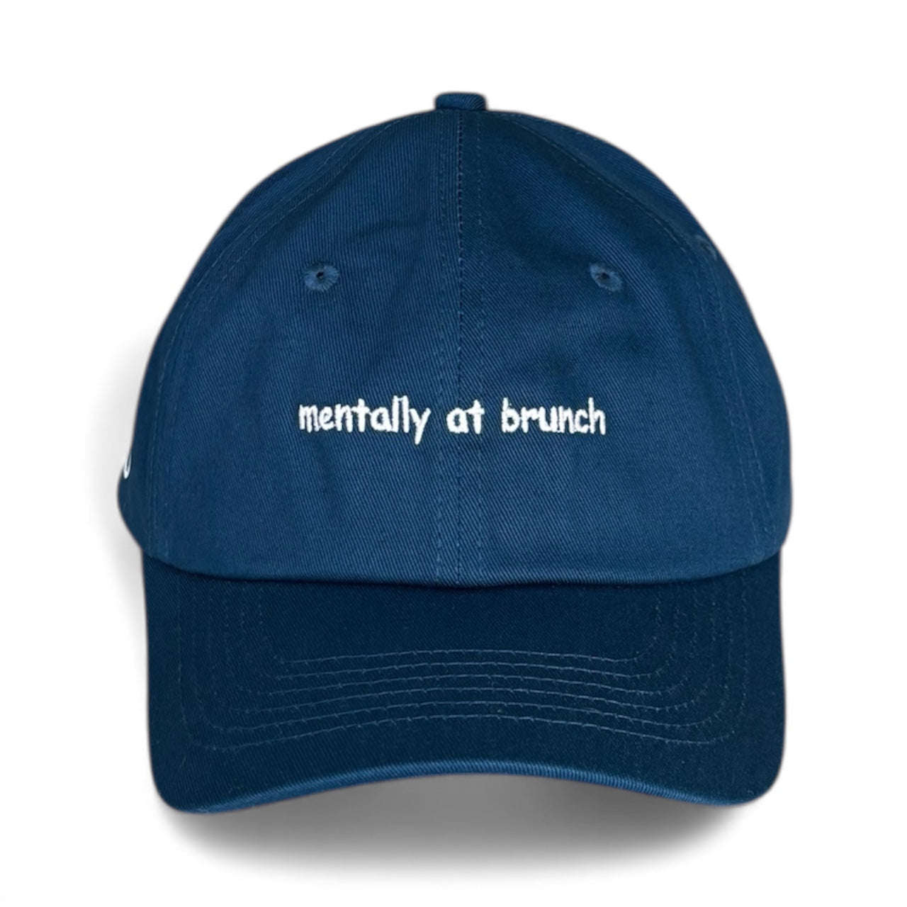 "Mentally at brunch" Adjustable Unisex Slogan Baseball Cap (available in 2 colours)