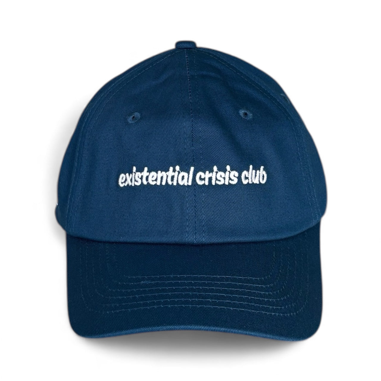"Existential crisis club" Adjustable Unisex Slogan Baseball Cap (available in 2 colours)