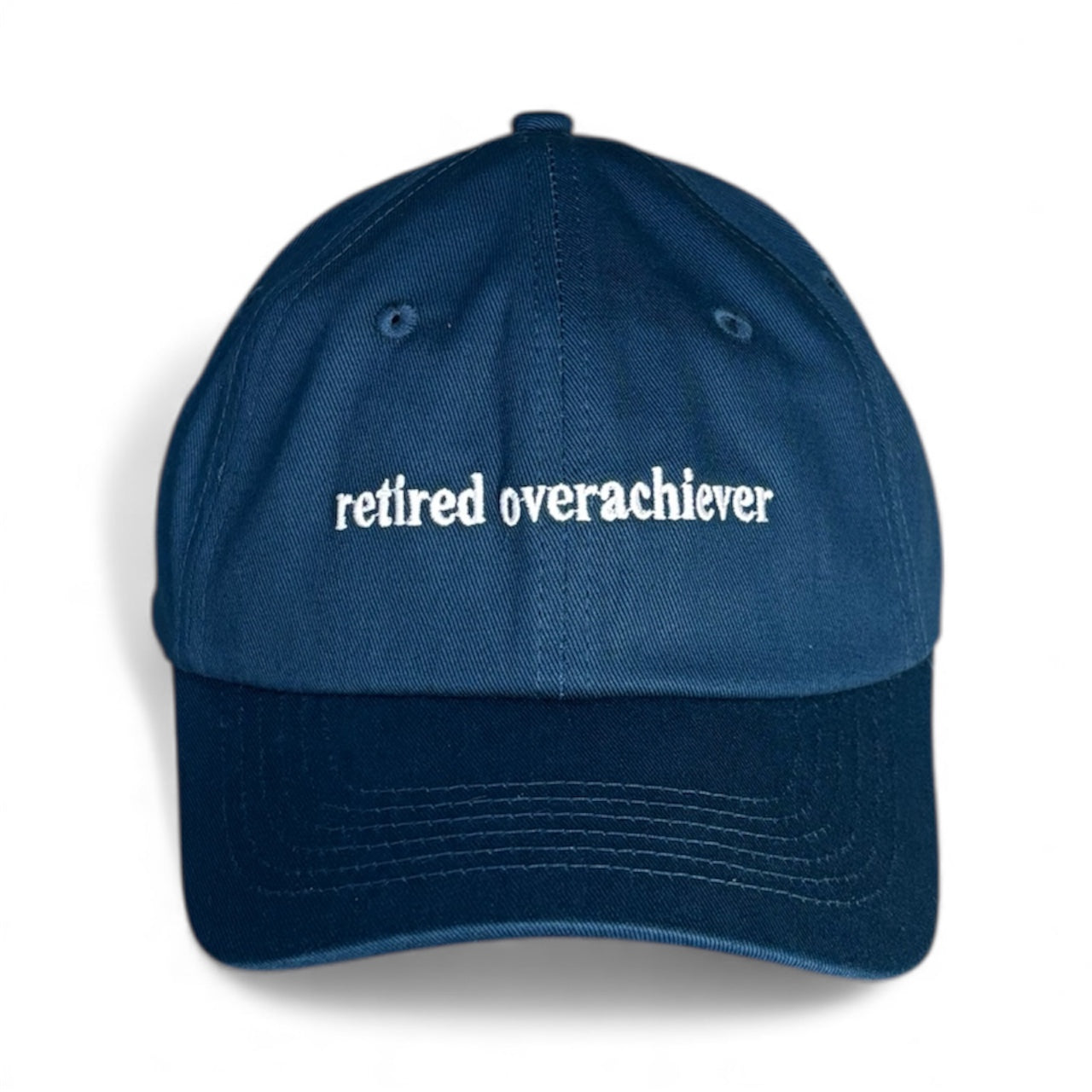 "Retired overachiever" Adjustable Unisex Slogan Baseball Cap (available in 2 colours)