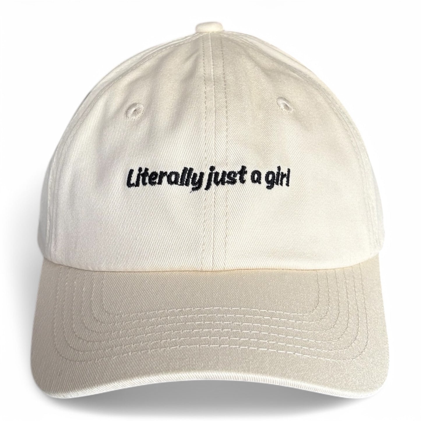 "Literally just a girl" Adjustable Unisex Slogan Baseball Cap (available in 3 colours)