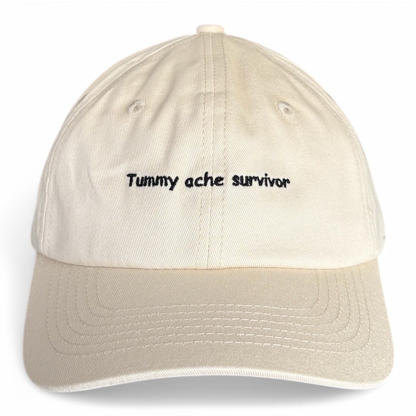 "Tummy ache survivor" Adjustable Unisex Slogan Baseball Cap (available in 3 colours)