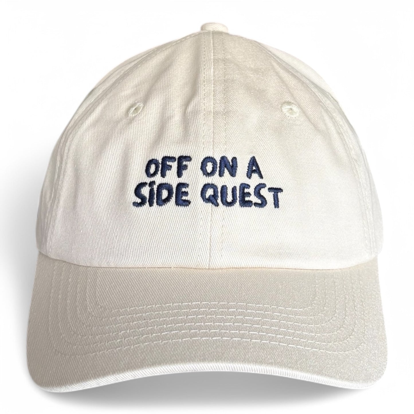 "Off on a side quest" Adjustable Unisex Slogan Baseball Cap (available in 3 colours)