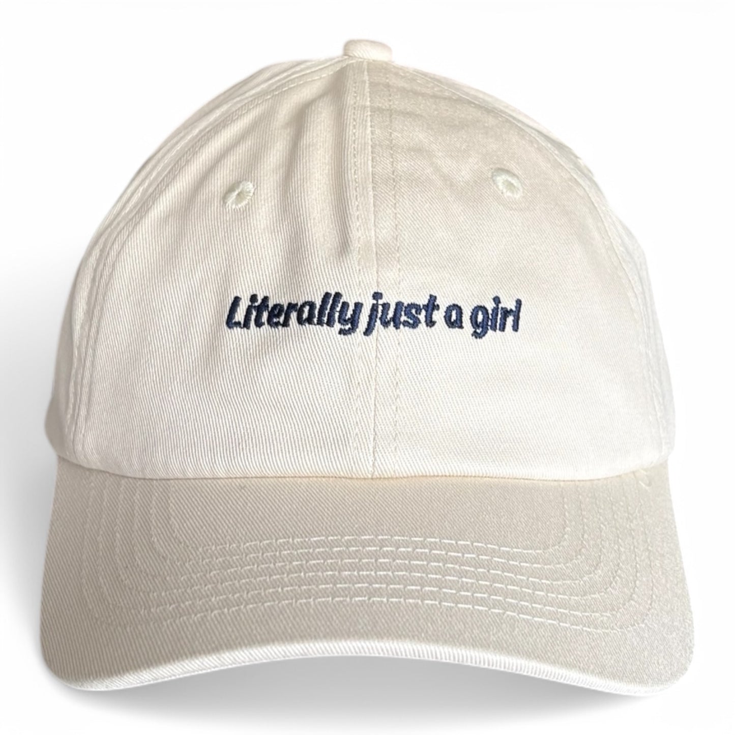 "Literally just a girl" Adjustable Unisex Slogan Baseball Cap (available in 3 colours)