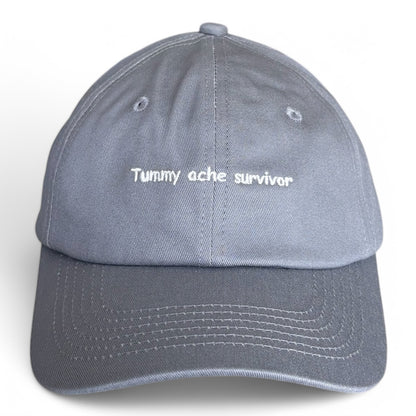 "Tummy ache survivor" Adjustable Unisex Slogan Baseball Cap (available in 7 colours)