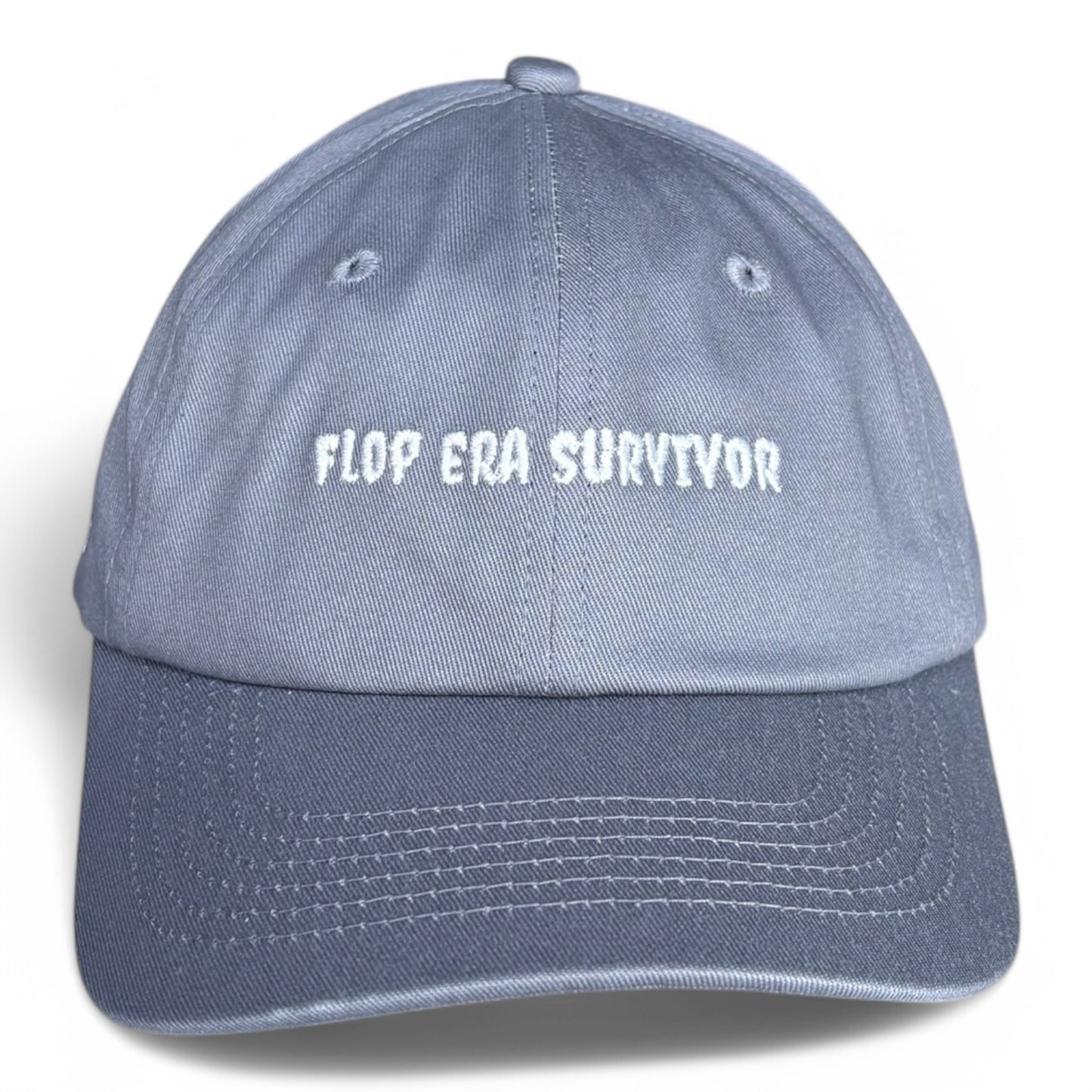 "Flop era survivor" Adjustable Unisex Slogan Baseball Cap (available in 3 colours)