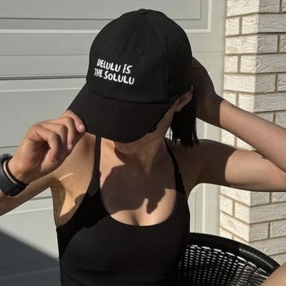 "Delulu is the solulu" Adjustable Unisex Baseball Cap (available in 5 colours)