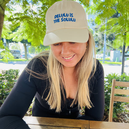 "Delulu is the solulu" Adjustable Unisex Baseball Cap (available in 6 colours)
