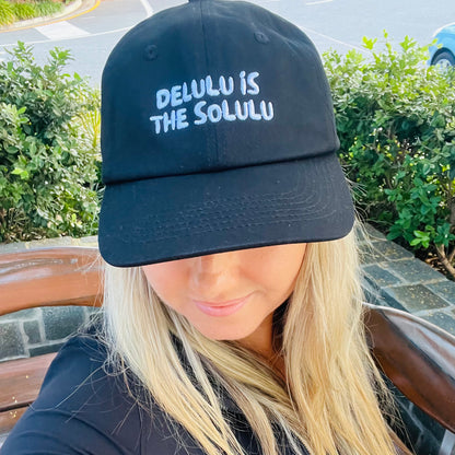 "Delulu is the solulu" Adjustable Unisex Baseball Cap (available in 6 colours)