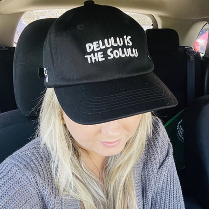 "Delulu is the solulu" Adjustable Unisex Baseball Cap (available in 6 colours)