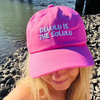 "Delulu is the solulu" Adjustable Unisex Baseball Cap (available in 6 colours)