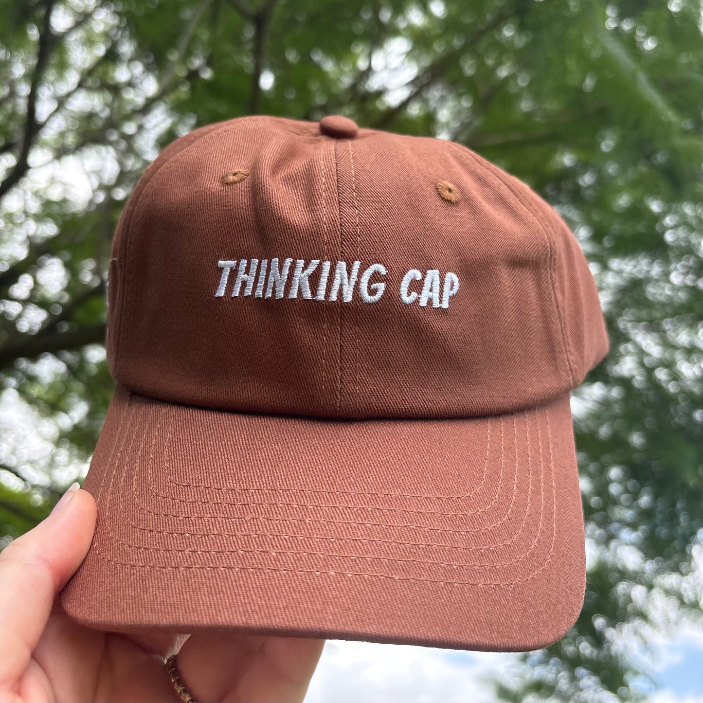 "Thinking cap" Adjustable Unisex Slogan Baseball Cap (available in 7 colours)