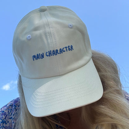 "Main character" Adjustable Unisex Slogan Baseball Cap (available in 2 colours)