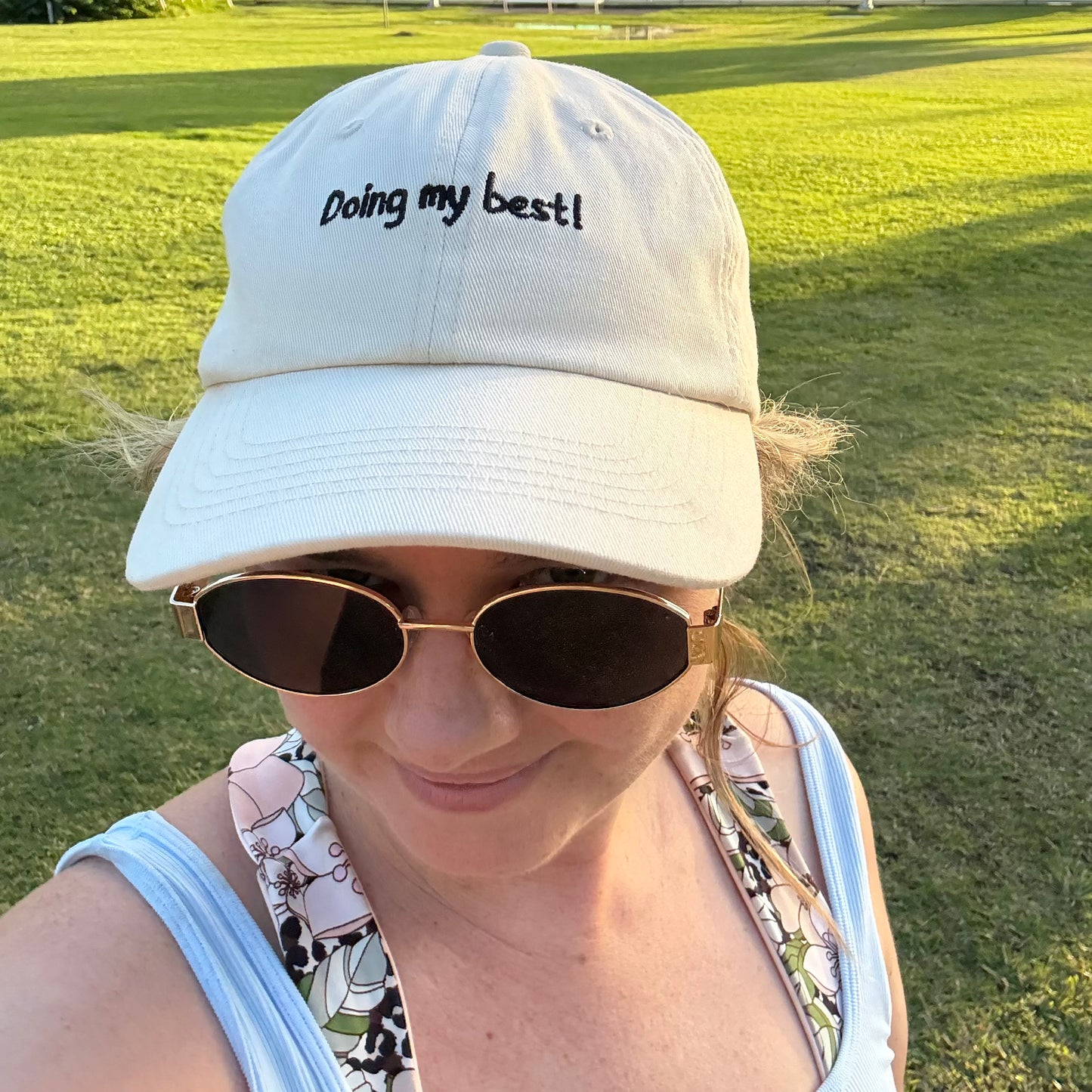 "Doing my best!" Adjustable Unisex Slogan Baseball Cap (available in 3 colours)