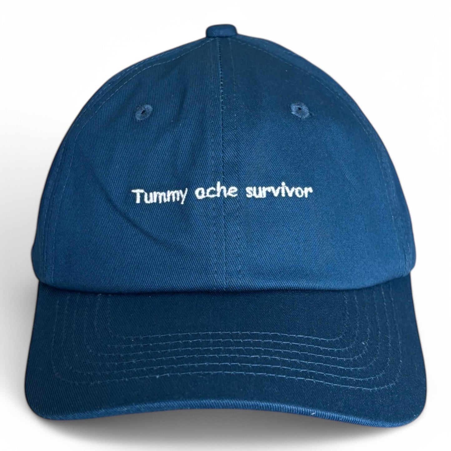 "Tummy ache survivor" Adjustable Unisex Slogan Baseball Cap (available in 3 colours)