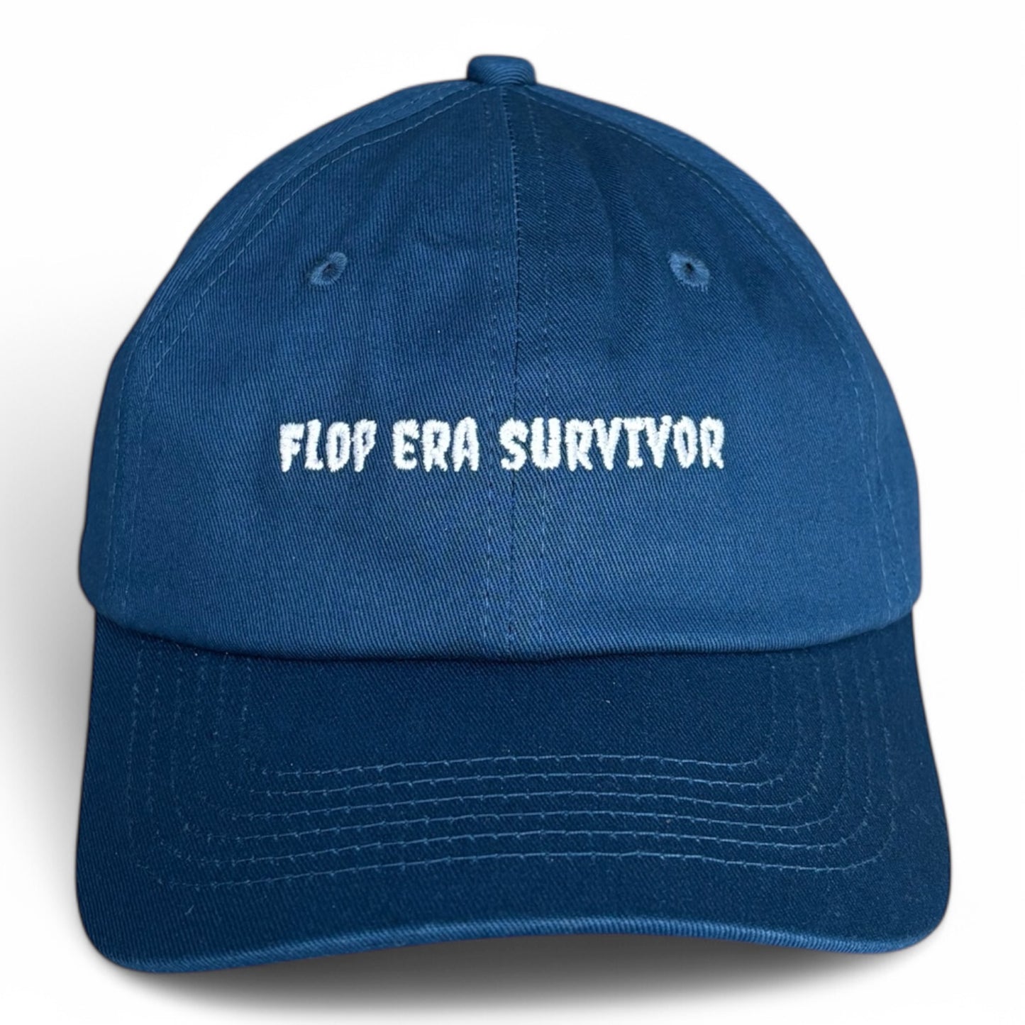 "Flop era survivor" Adjustable Unisex Slogan Baseball Cap (available in 3 colours)