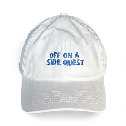 "Off on a side quest" Adjustable Unisex Slogan Baseball Cap (available in 8 colours)