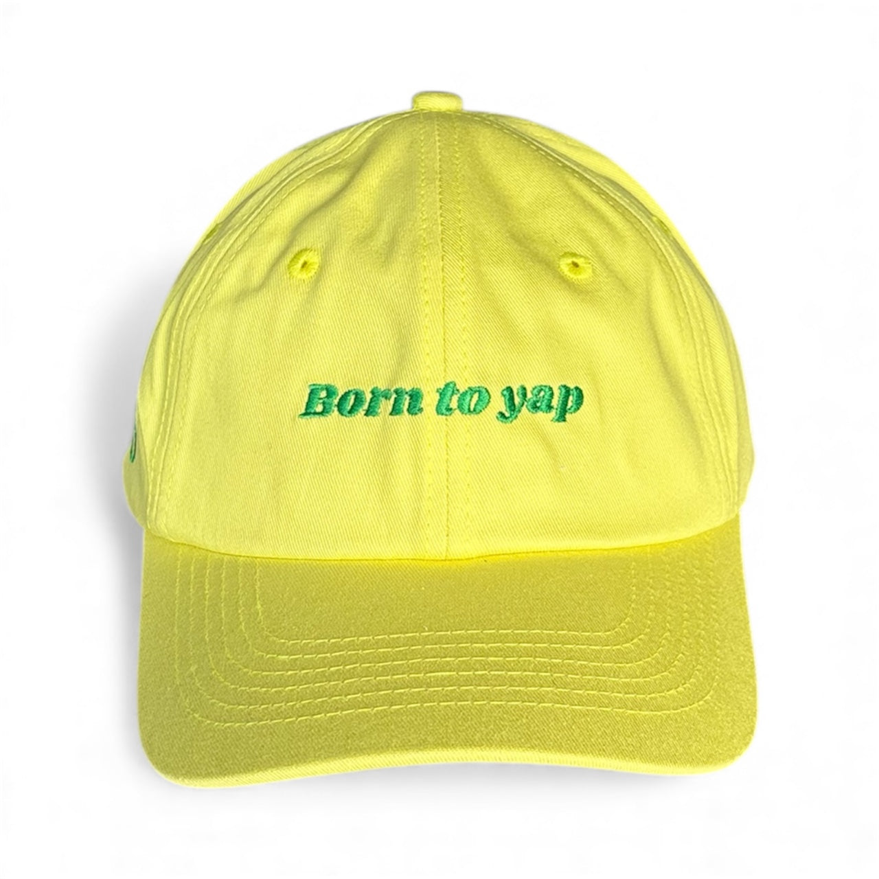 "Born to yap" Adjustable Unisex Slogan Baseball Cap (available in 7 colours)