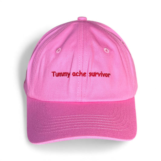 "Tummy ache survivor" Adjustable Unisex Slogan Baseball Cap (available in 7 colours)