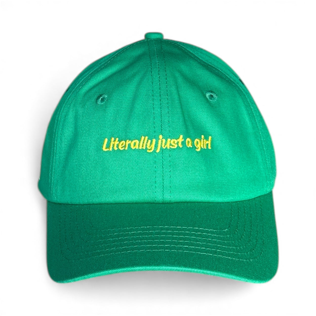 "Literally just a girl" Adjustable Unisex Slogan Baseball Cap (available in 8 colours)