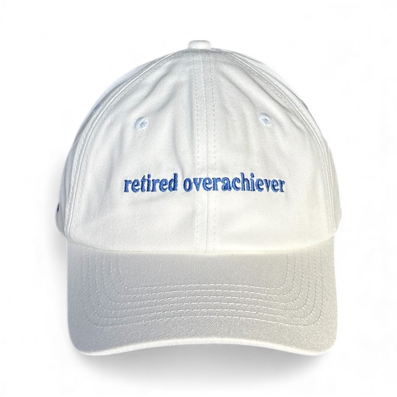 "Retired overachiever" Adjustable Unisex Slogan Baseball Cap (available in 2 colours)