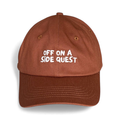 "Off on a side quest" Adjustable Unisex Slogan Baseball Cap (available in 8 colours)