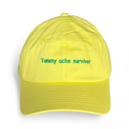 "Tummy ache survivor" Adjustable Unisex Slogan Baseball Cap (available in 7 colours)