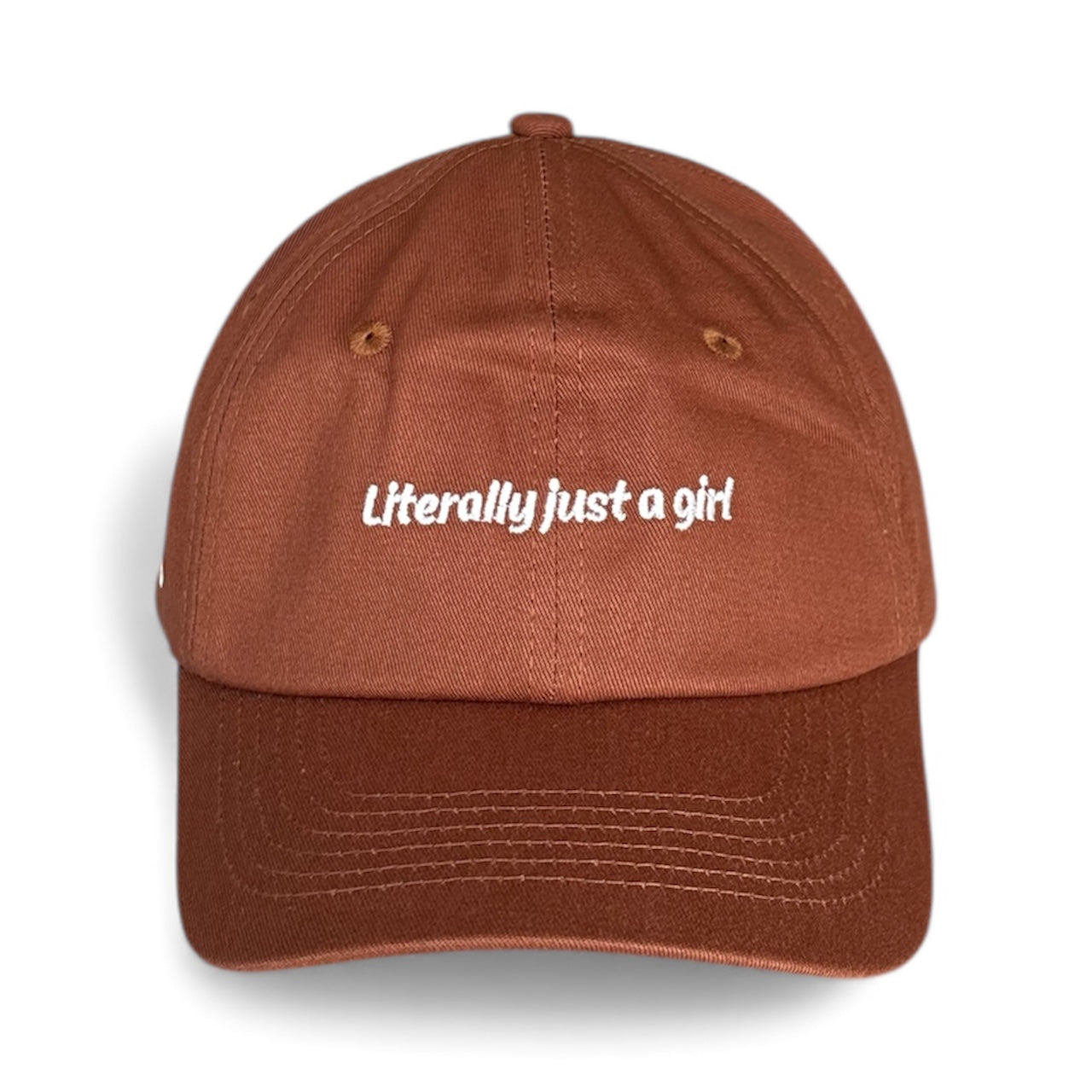 "Literally just a girl" Adjustable Unisex Slogan Baseball Cap (available in 8 colours)