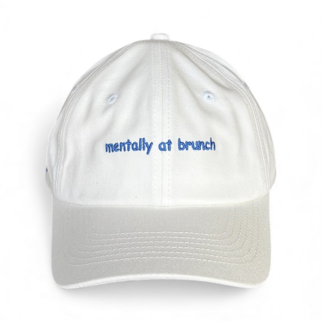 "Mentally at brunch" Adjustable Unisex Slogan Baseball Cap (available in 2 colours)