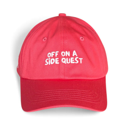 "Off on a side quest" Adjustable Unisex Slogan Baseball Cap (available in 8 colours)