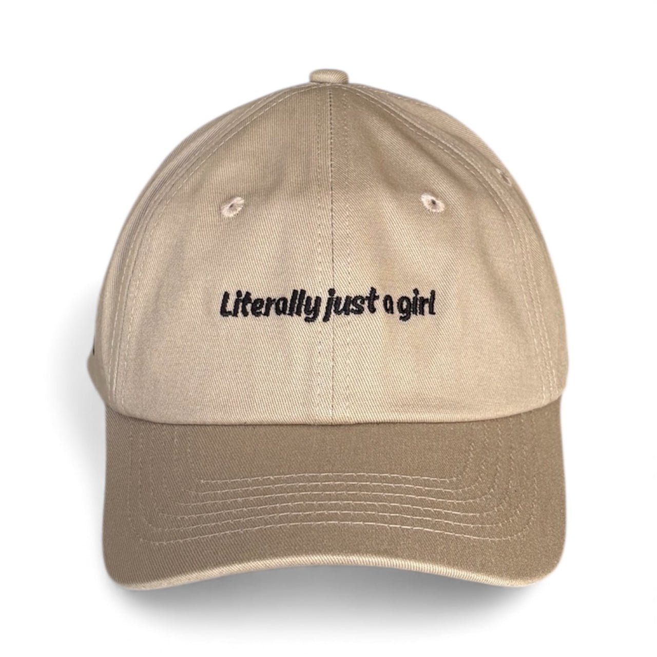 "Literally just a girl" Adjustable Unisex Slogan Baseball Cap (available in 8 colours)