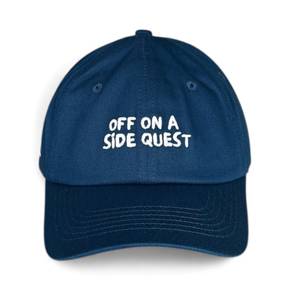 "Off on a side quest" Adjustable Unisex Slogan Baseball Cap (available in 8 colours)