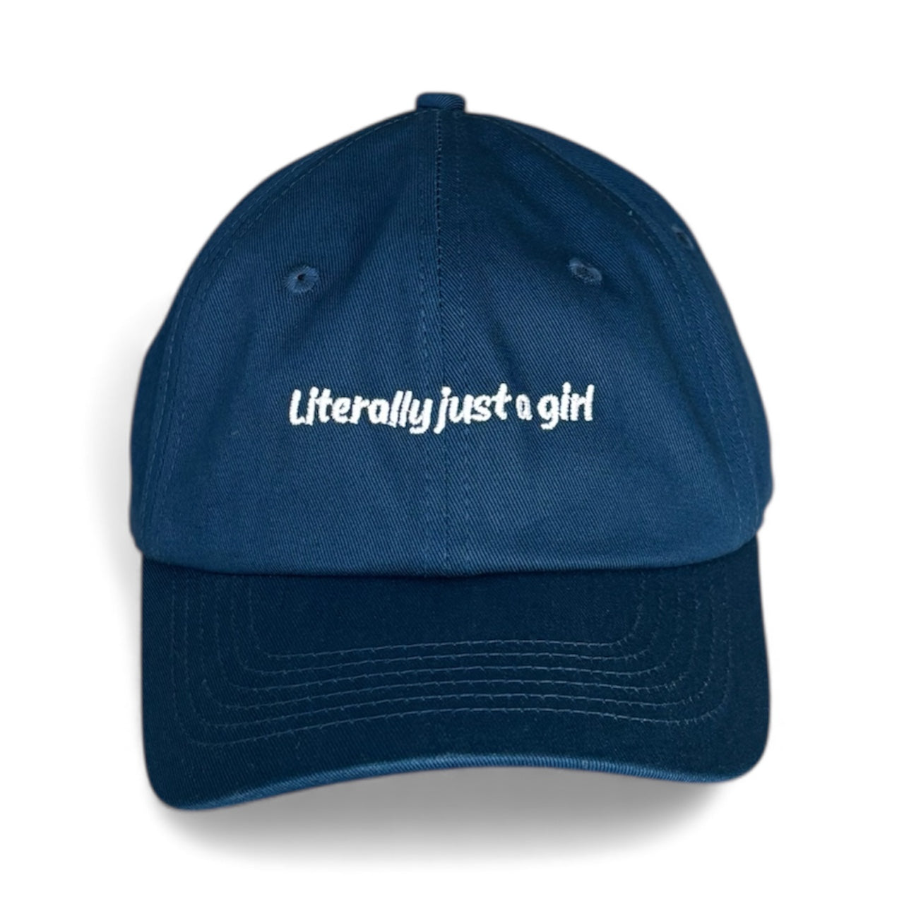 "Literally just a girl" Adjustable Unisex Slogan Baseball Cap (available in 8 colours)