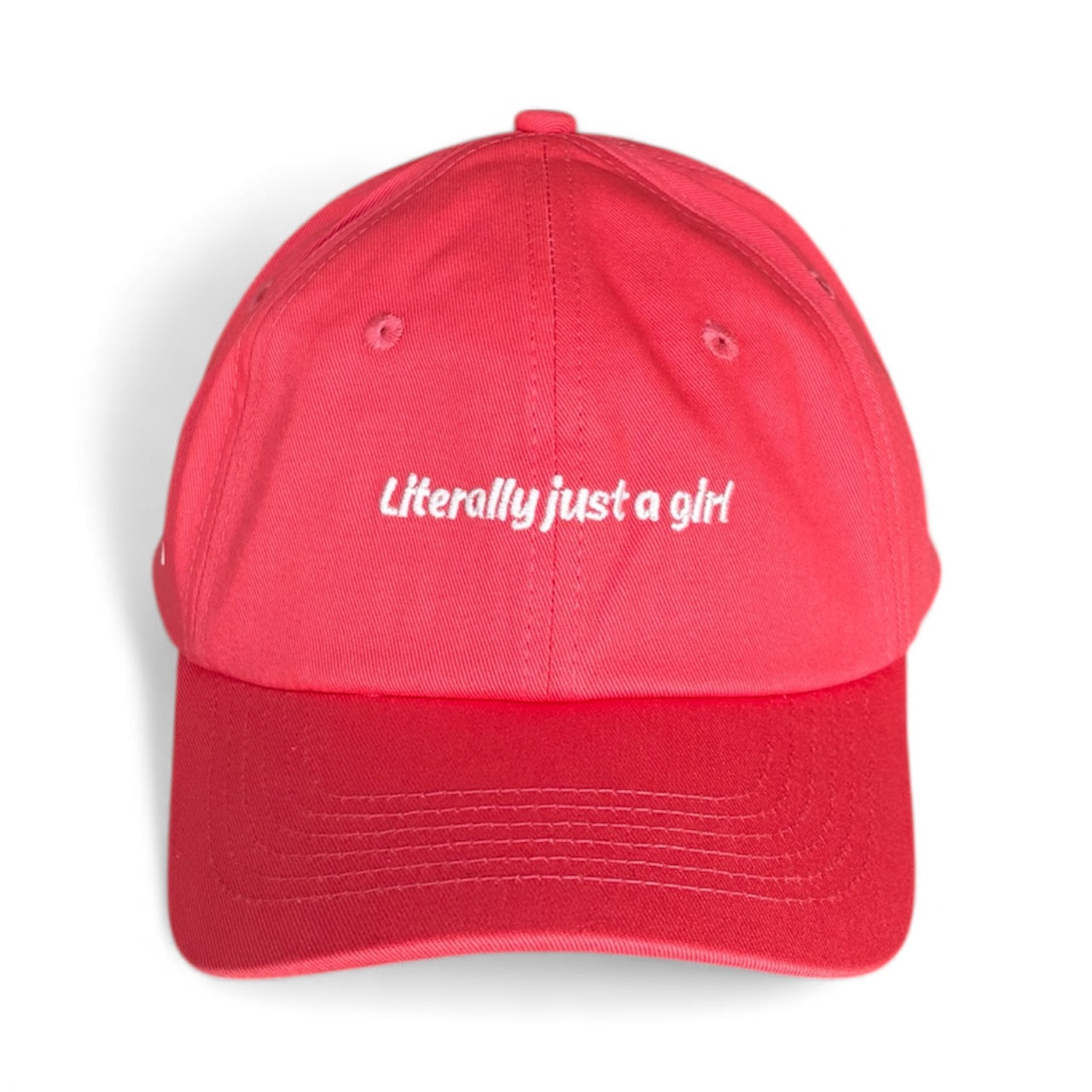 "Literally just a girl" Adjustable Unisex Slogan Baseball Cap (available in 8 colours)