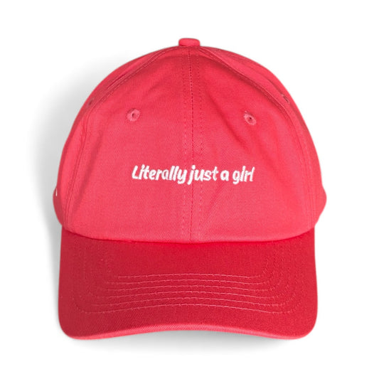 "Literally just a girl" Adjustable Unisex Slogan Baseball Cap (available in 7 colours)