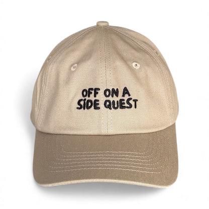 "Off on a side quest" Adjustable Unisex Slogan Baseball Cap (available in 8 colours)