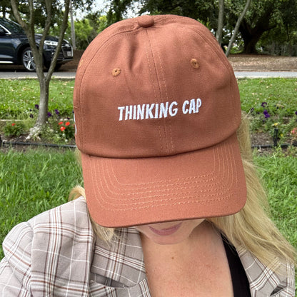 "Thinking cap" Adjustable Unisex Slogan Baseball Cap (available in 7 colours)